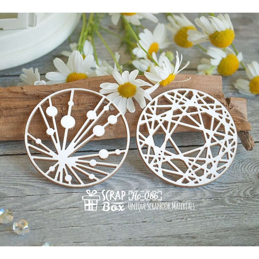 Чипборд круги "Переплетенные" маленькие, 45*45 мм от ScrapBox