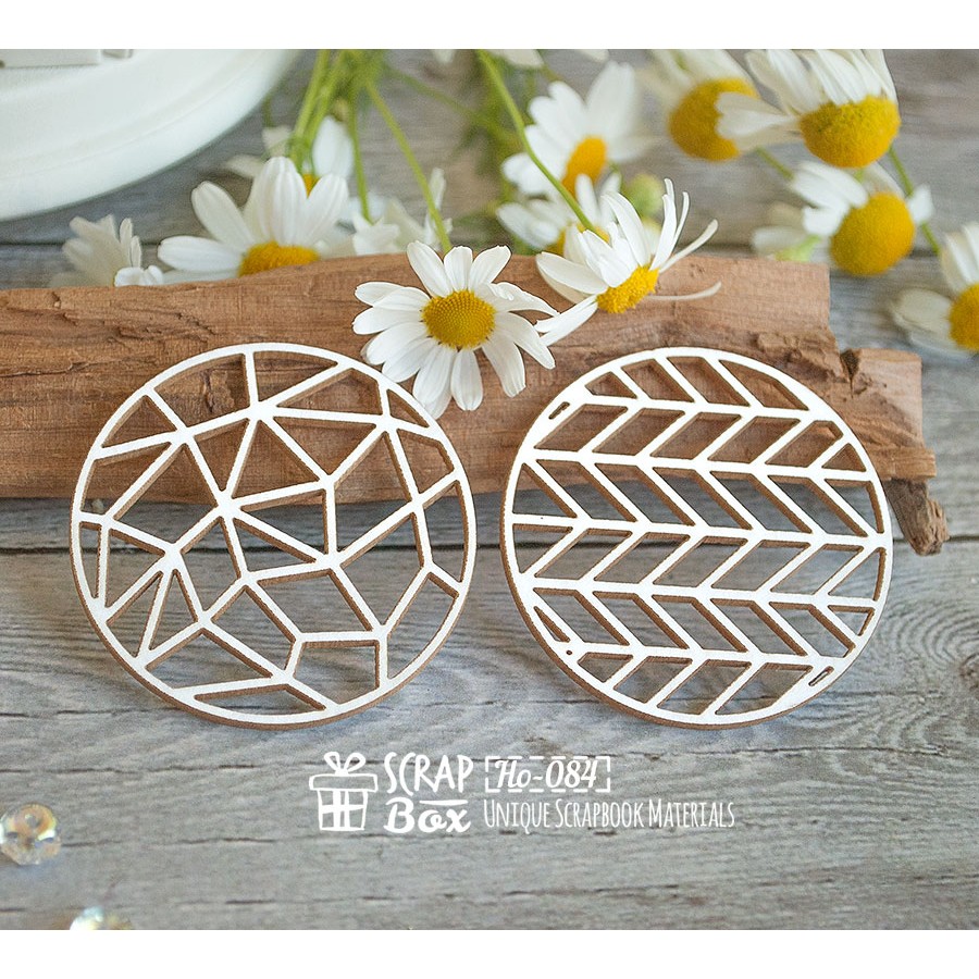Чипборд круги "Кристаллическая решетка" маленькие, 45*45 мм от ScrapBox