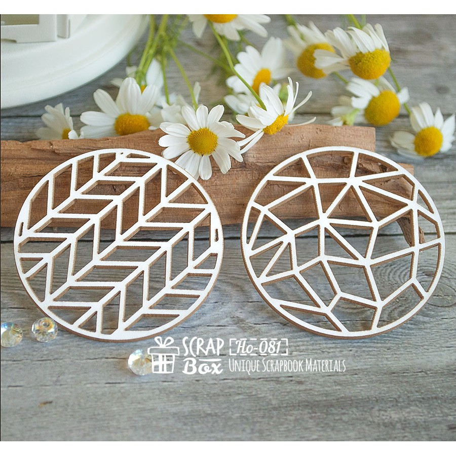 Чипборд круги "Кристаллическая решетка" большие, 55*55 мм от ScrapBox