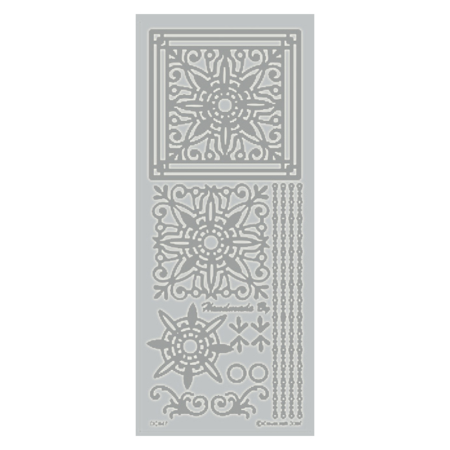 Контурні наклейки Silver Square Medallion, 10 * 23 см від Dovecraft