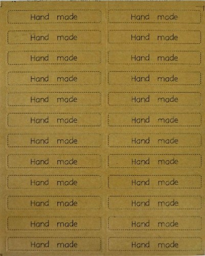 Стикеры крафт бумага , "Hand made", 1 лист, 24 шт, Hobby&You