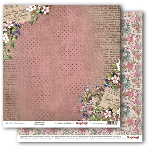 Двусторонняя бумага Цветущий сад, 1 шт 30,5х30,5 см от ScrapBerry's