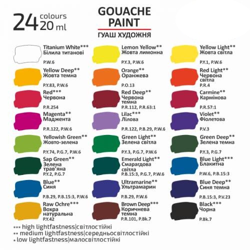 Набор гуашевых красок, 24 * 20 мл Rosa Studio