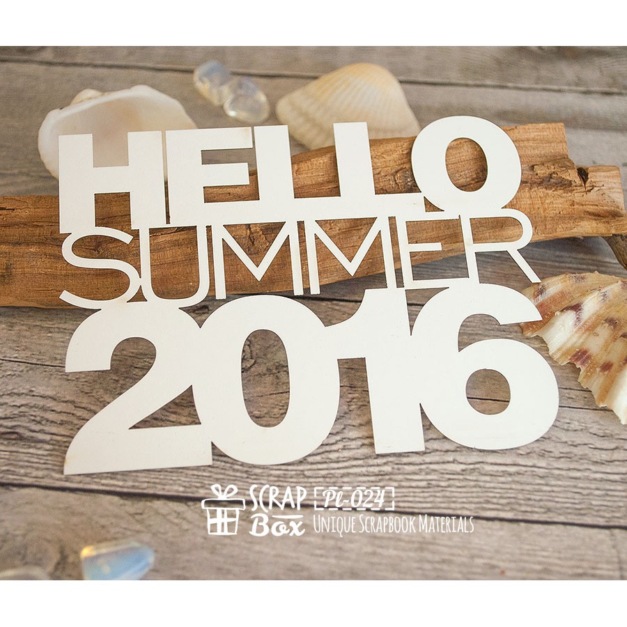 Чипборд  Карточка Hello 2016, 100*75 мм от Scrapbox