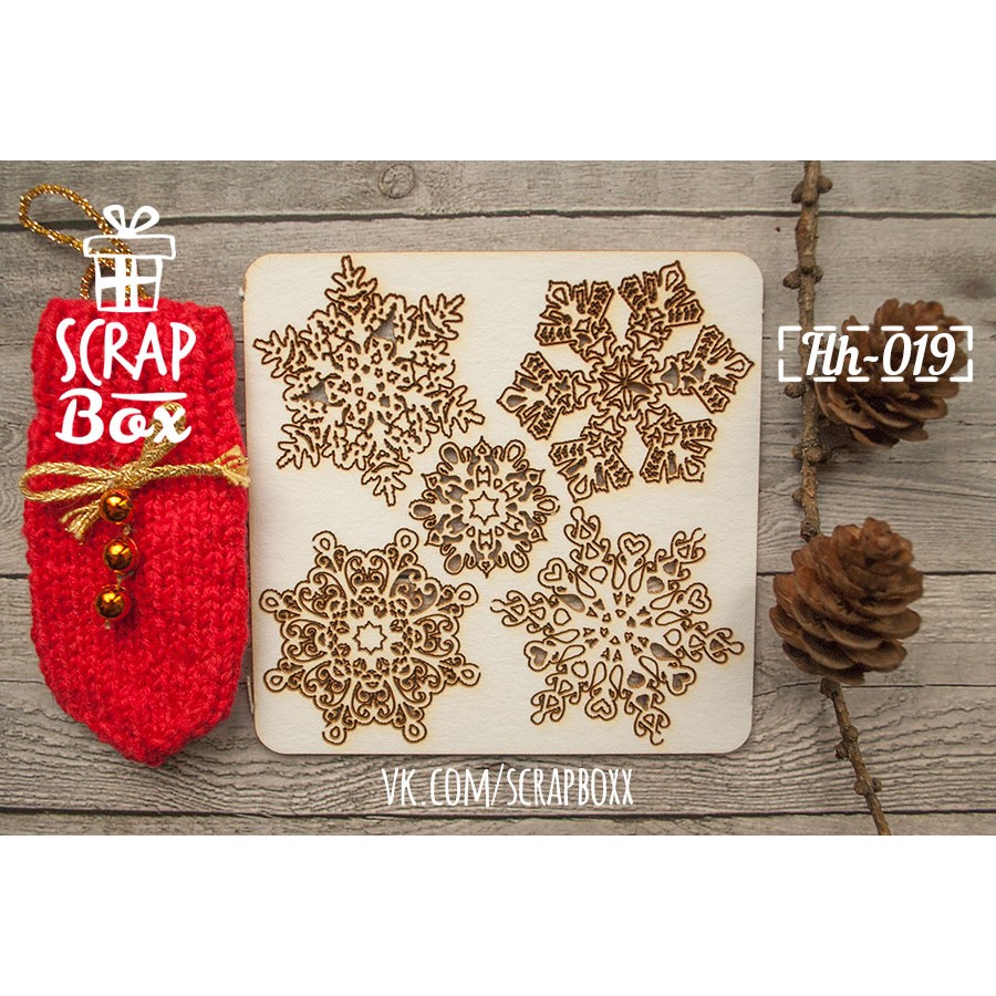 Чіпборд набір Сніжинок, 100 * 100 мм від Scrapbox