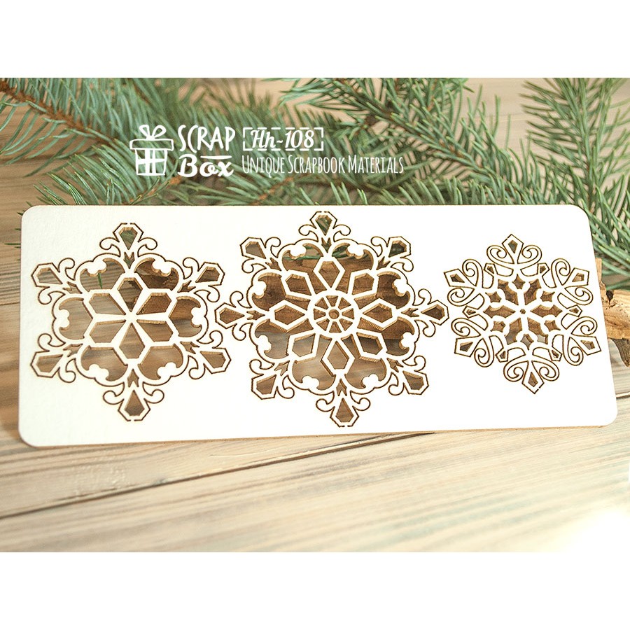 Чіпборд набір з сніжинок, 174 * 75 мм від Scrapbox