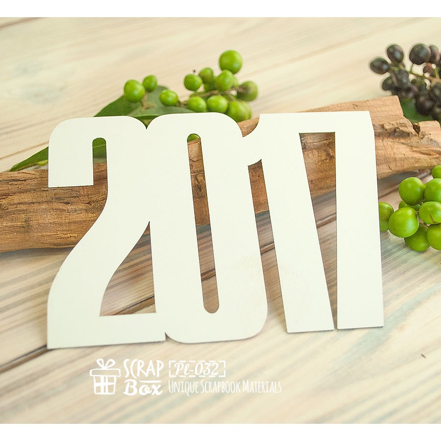 Чипборд  Карточка 2017, 100*75 мм от Scrapbox