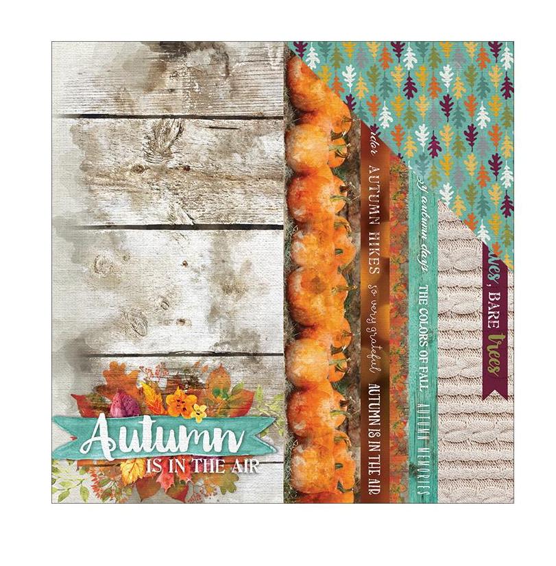 Двусторонняя бумага Autumn Air, 30*30 см, 1 лист от Paper House