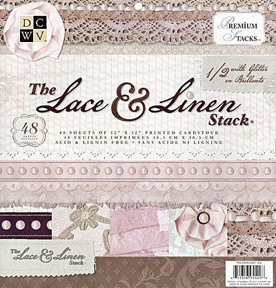 Набор скрапбумаги Lace & Linen 24 листа 30x30 от DCWV