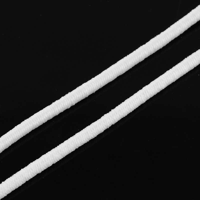 Круглый резиновый шнур белого цвета, 2,5 мм , 1 м