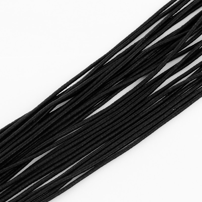 Круглый резиновый шнур черного цвета, 2,5 мм, 1 м