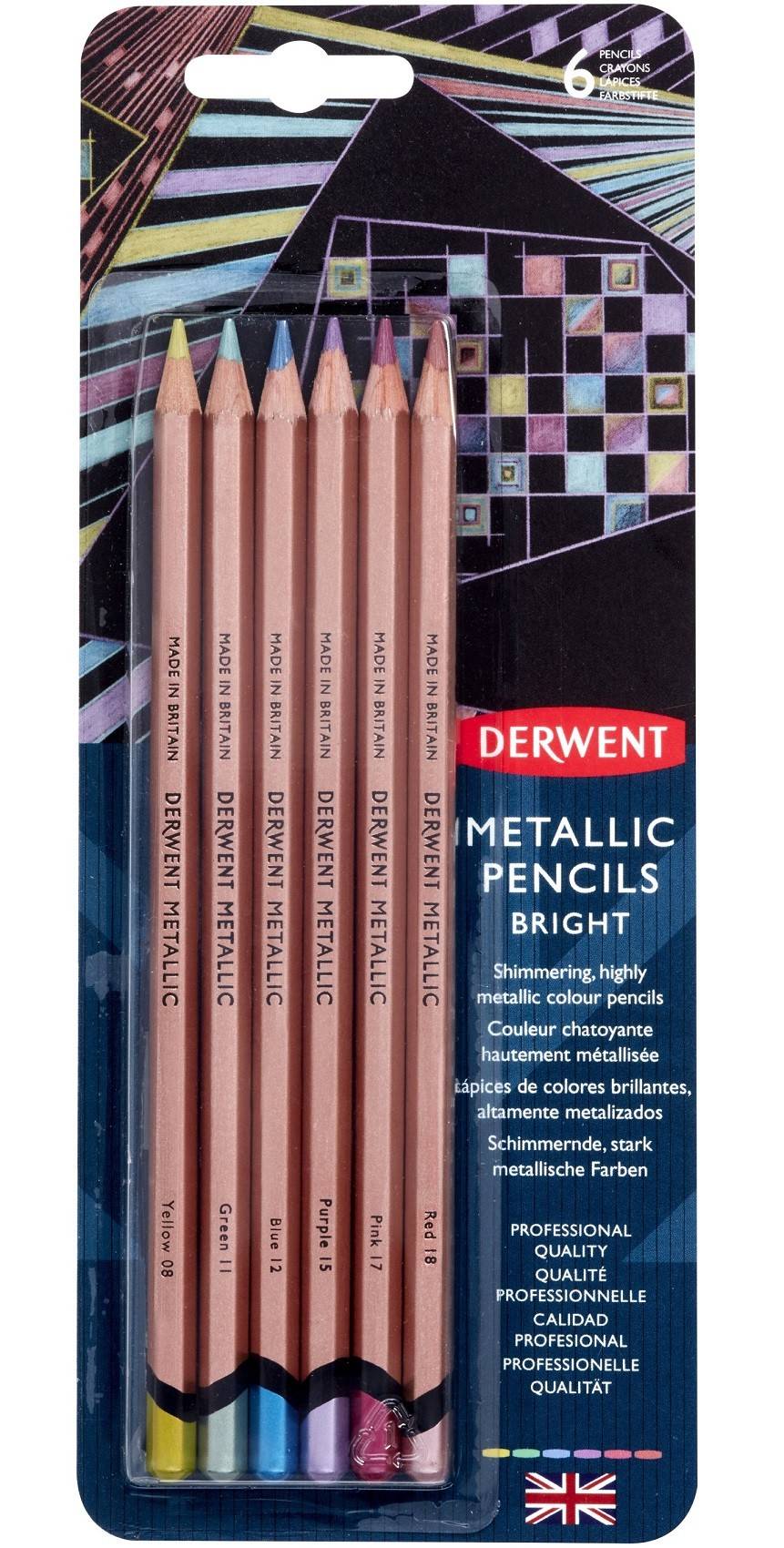 Набор цветных карандашей Metallic Colours, 6 цветов, блистер, Derwent