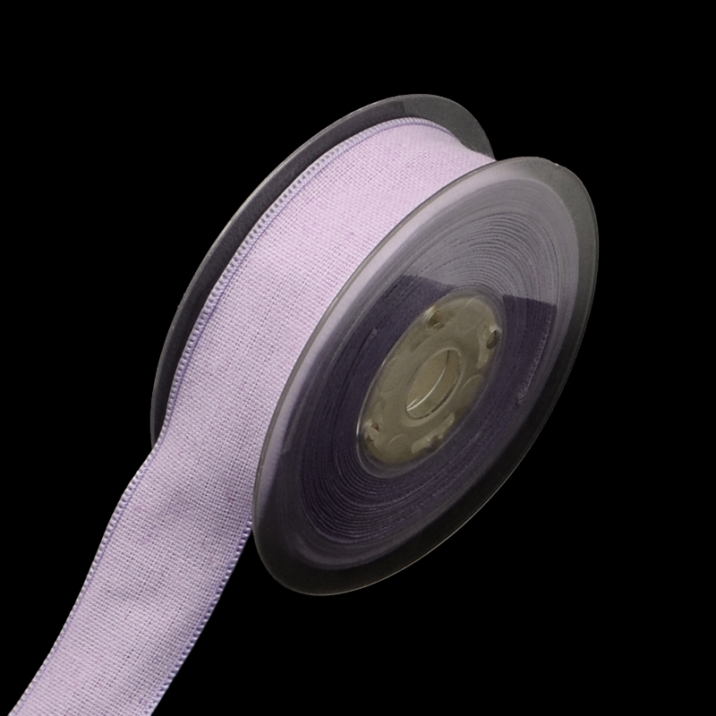 Бавовняна стрічка однотонна фіолетова, 25 мм, 90 мм