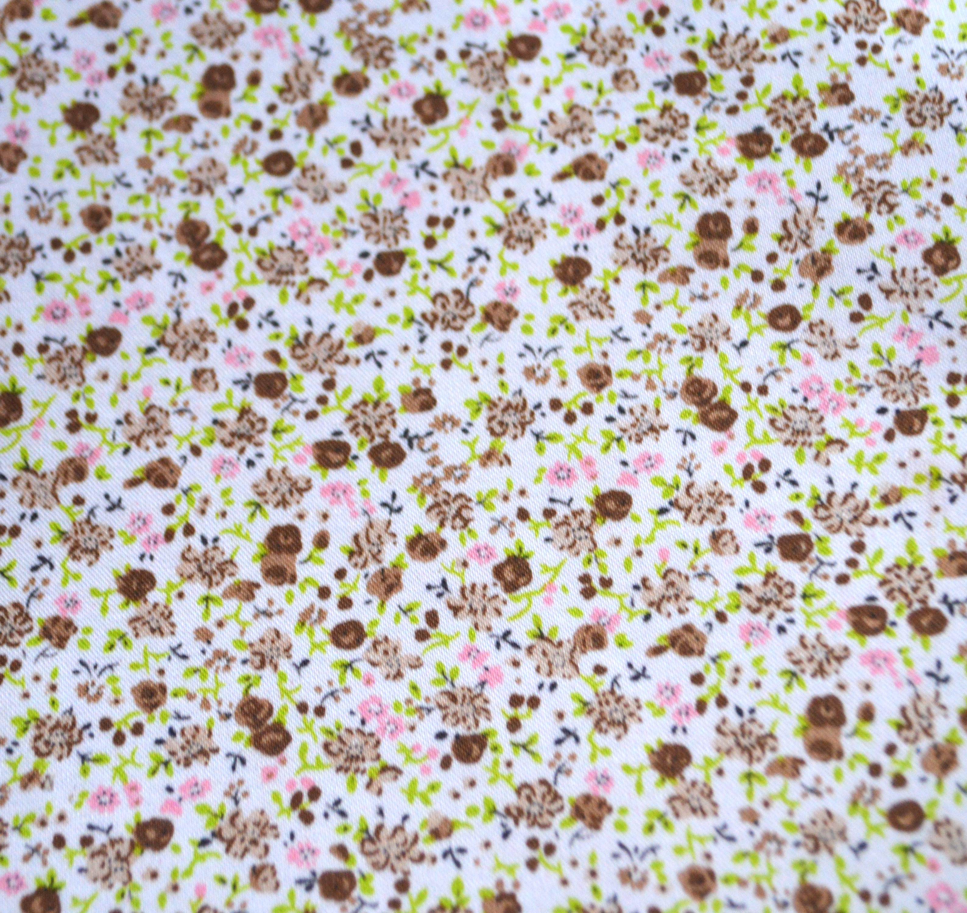 Тканина на клейовий основі Квіти коричневі з рожевим, 297х210 см