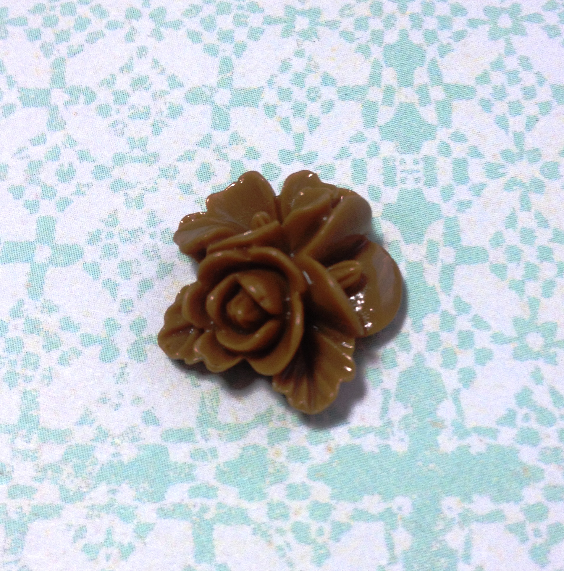 Кабошон Букетик цветов, коричневый, 1 шт , размер 16 мм