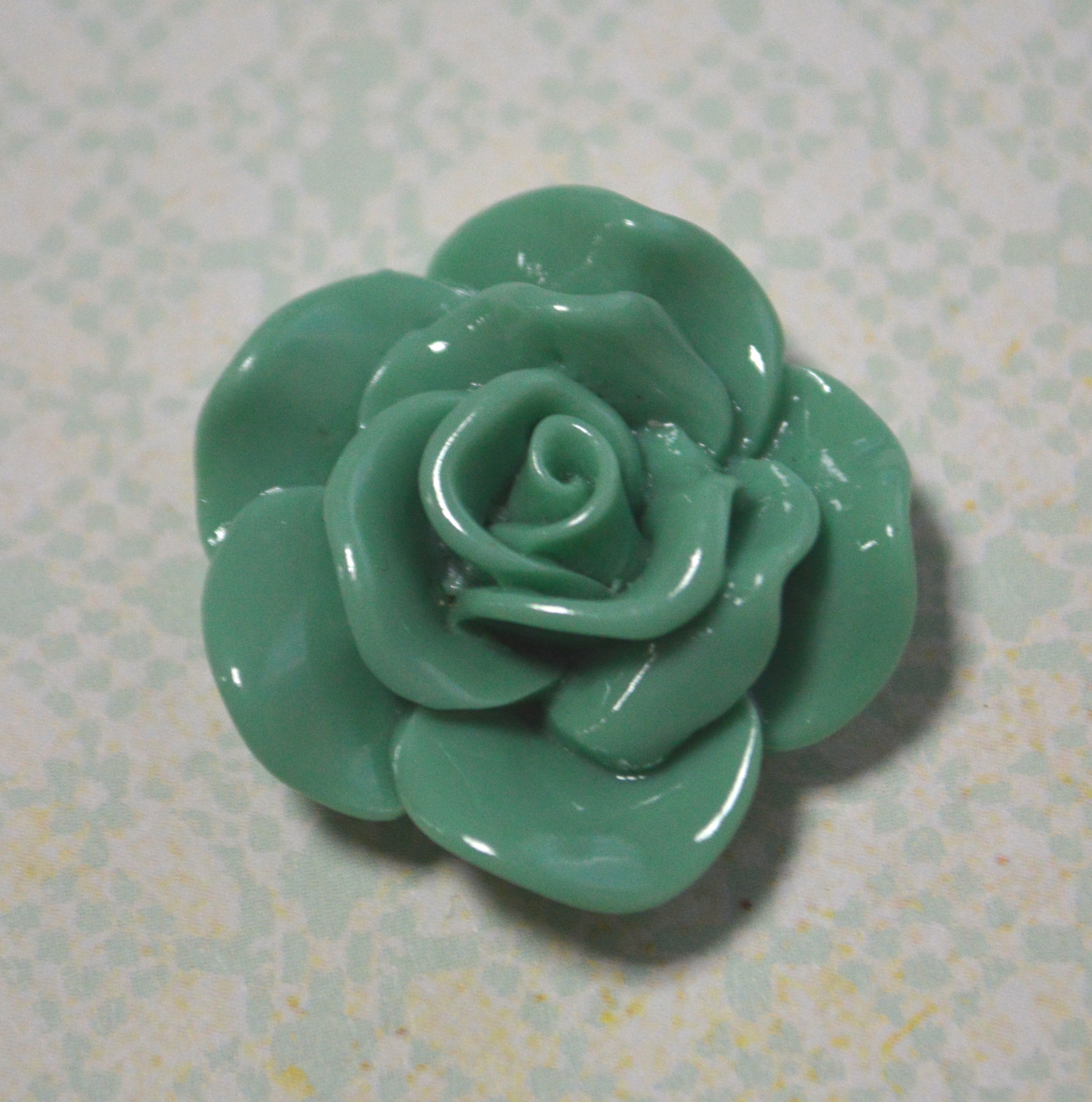 Кабошон Роза раскрытые лепестки, цвет бирюзовый, 15*6 мм, 1 шт