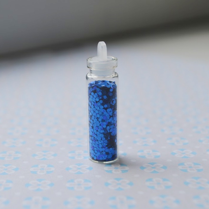 Глиттер декоративный в бутылочке, 3,4 г, размер бутылочки 40 х 11 мм, синий