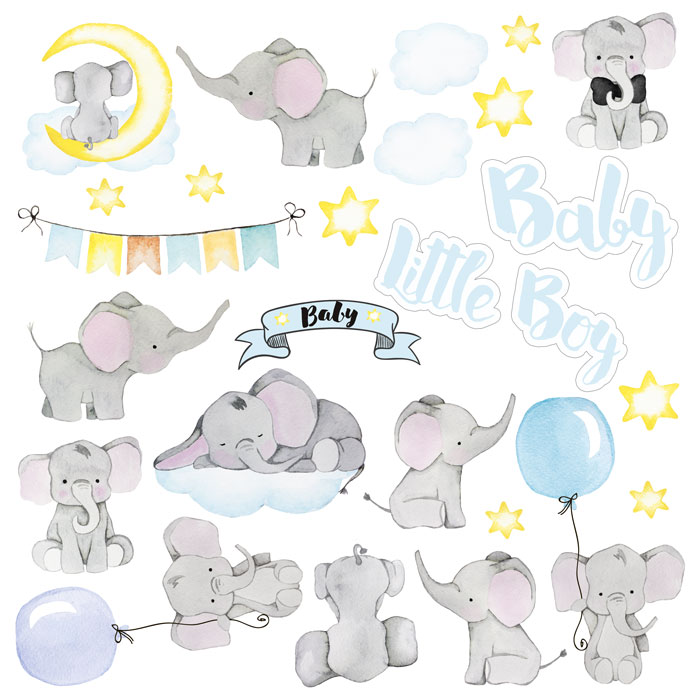 Набір картинок для вирізання "My little baby boy" 30 * 30 см від Фабрики Декору