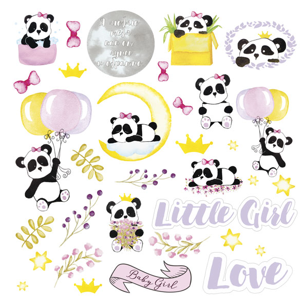 Набор картинок для вырезания "My little baby girl"  30*30 см от Фабрики Декора