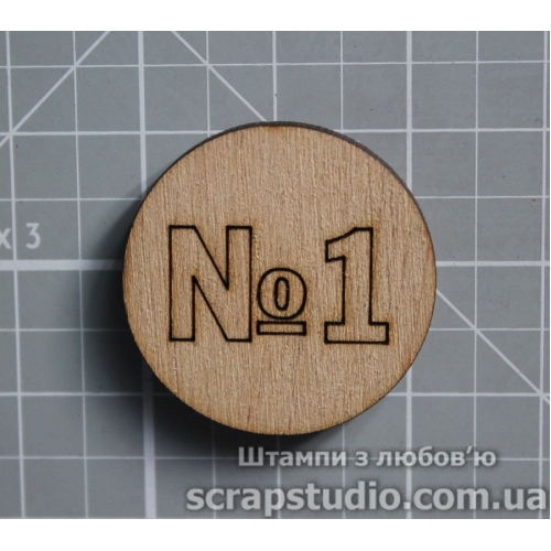 Фішка дерев'яна 30 * 30 мм від ScrapStudio
