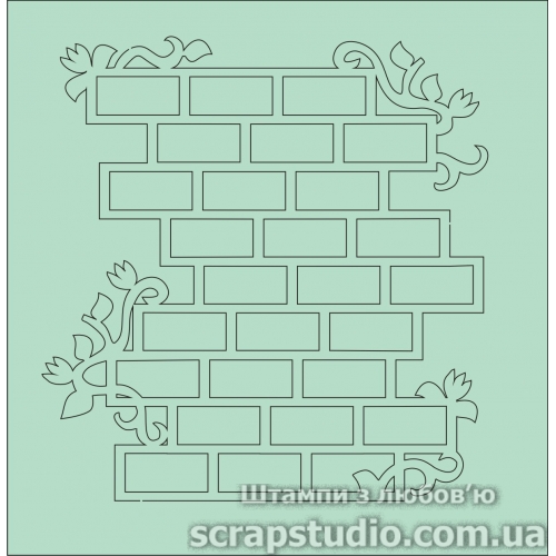 Чипборд "Кирпичная Стена" 102*105 мм от ScrapStudio
