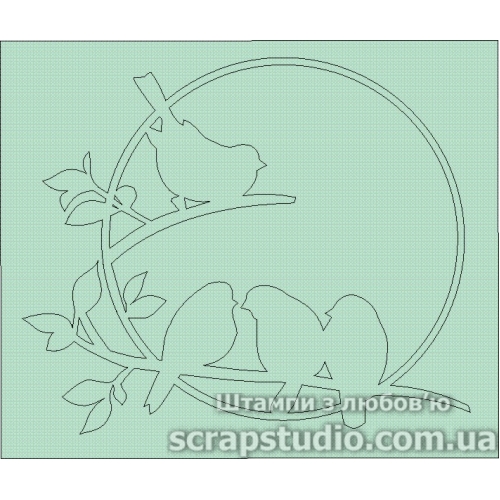 Чіпборд "Пташки на гілці" 13.5cм * 11.4 cм від ScrapStudio
