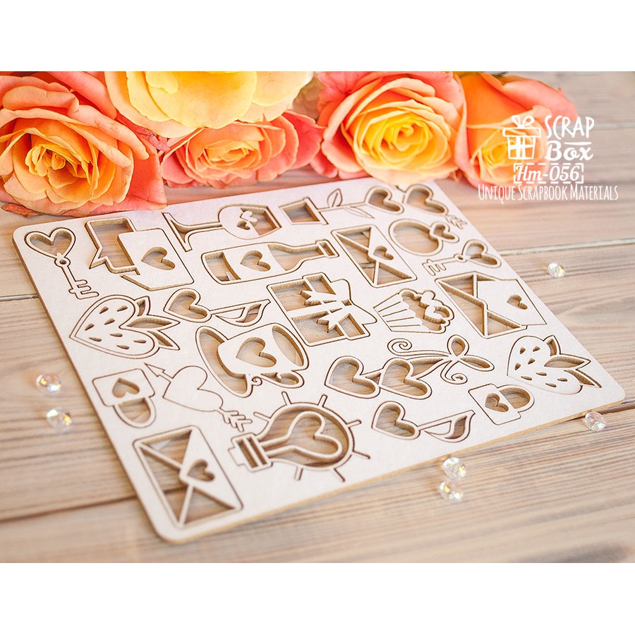 Чіпборд маленький набір простих весільних елементів, 134 * 103 мм від ScrapBox