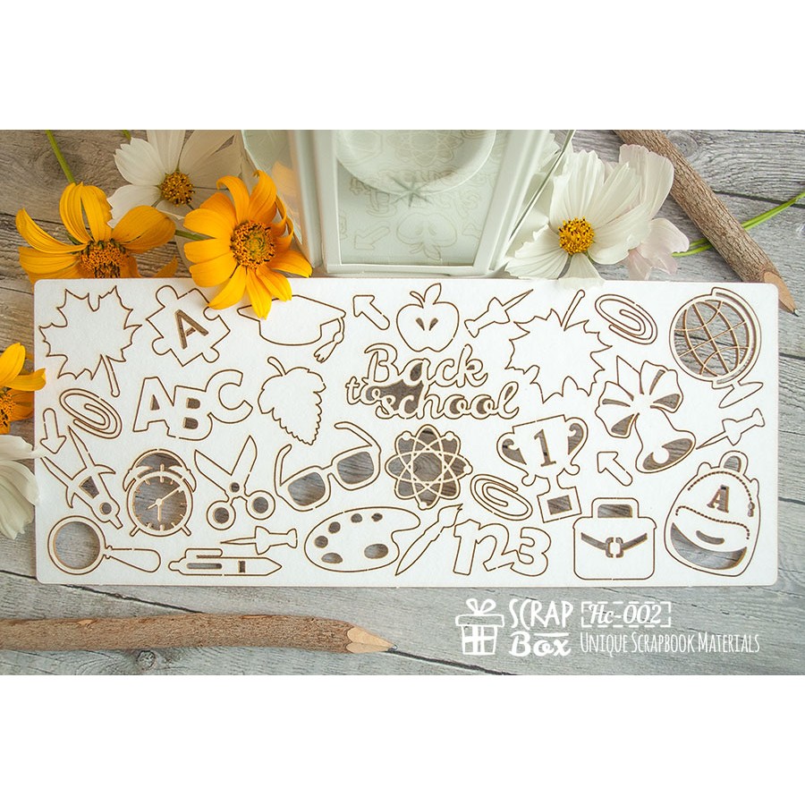 Чіпборд набір "Шкільний" великий, 236 * 97 мм від ScrapBox