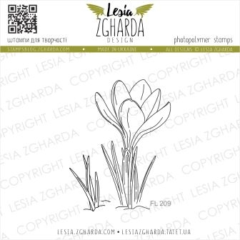 Набір штампів Самотній крокус, 2 шт, Lesia Zgharda