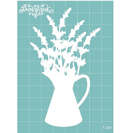Чипборд Кувшин с цветами, 58*98 мм от Вензелик