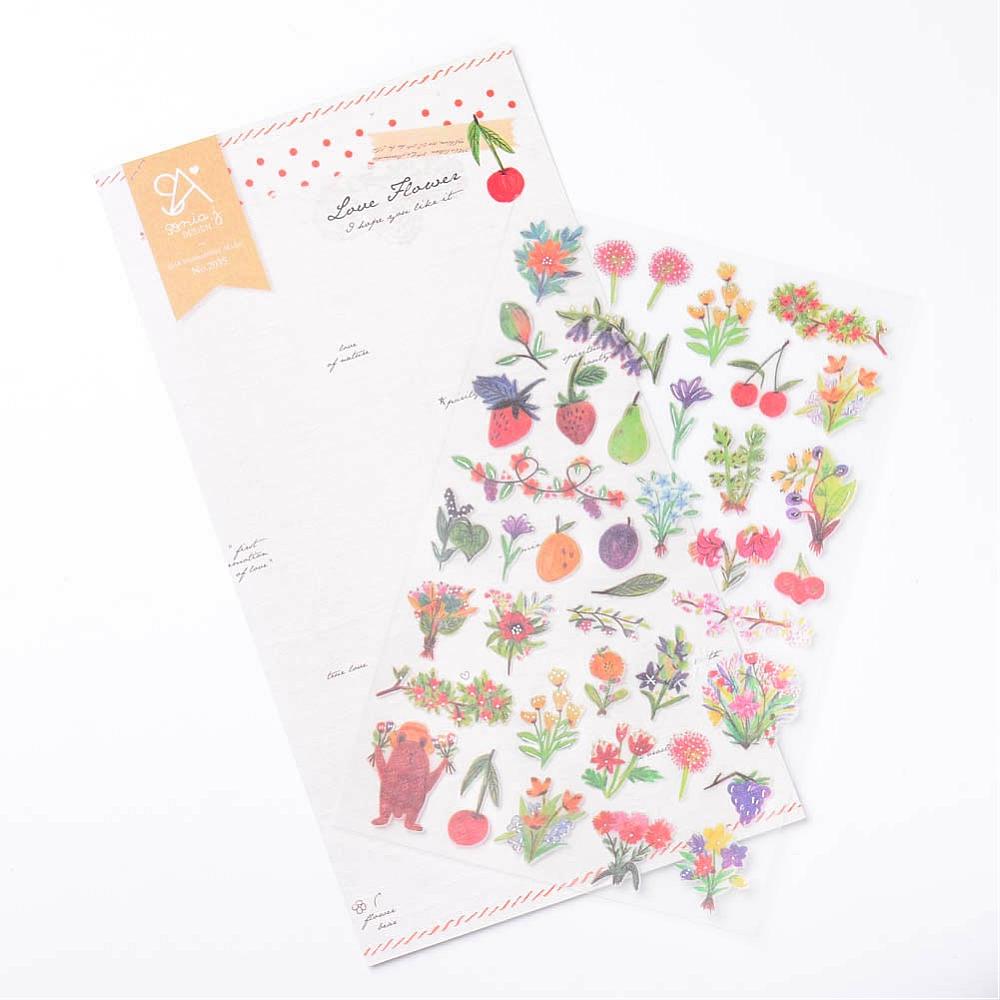 Набор наклеек "Цветы и ягоды", размер листа 15*9 см, Sonia.J