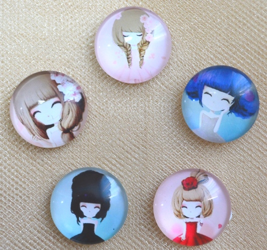 Набор кабошонов Девочка, 18 мм, 5 шт
