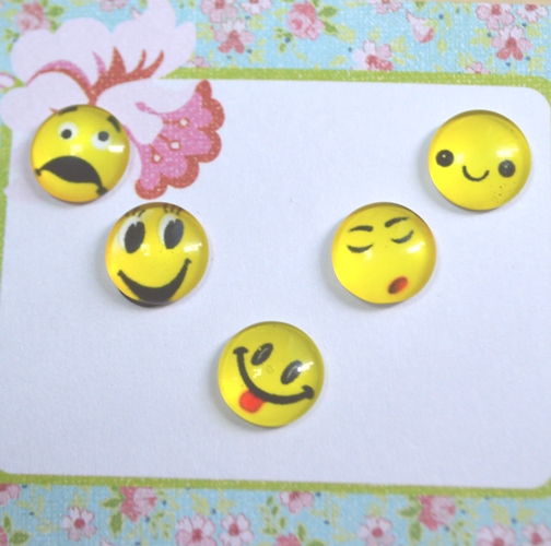 Набор кабошонов Смайлики 1, 10 мм, 5 шт