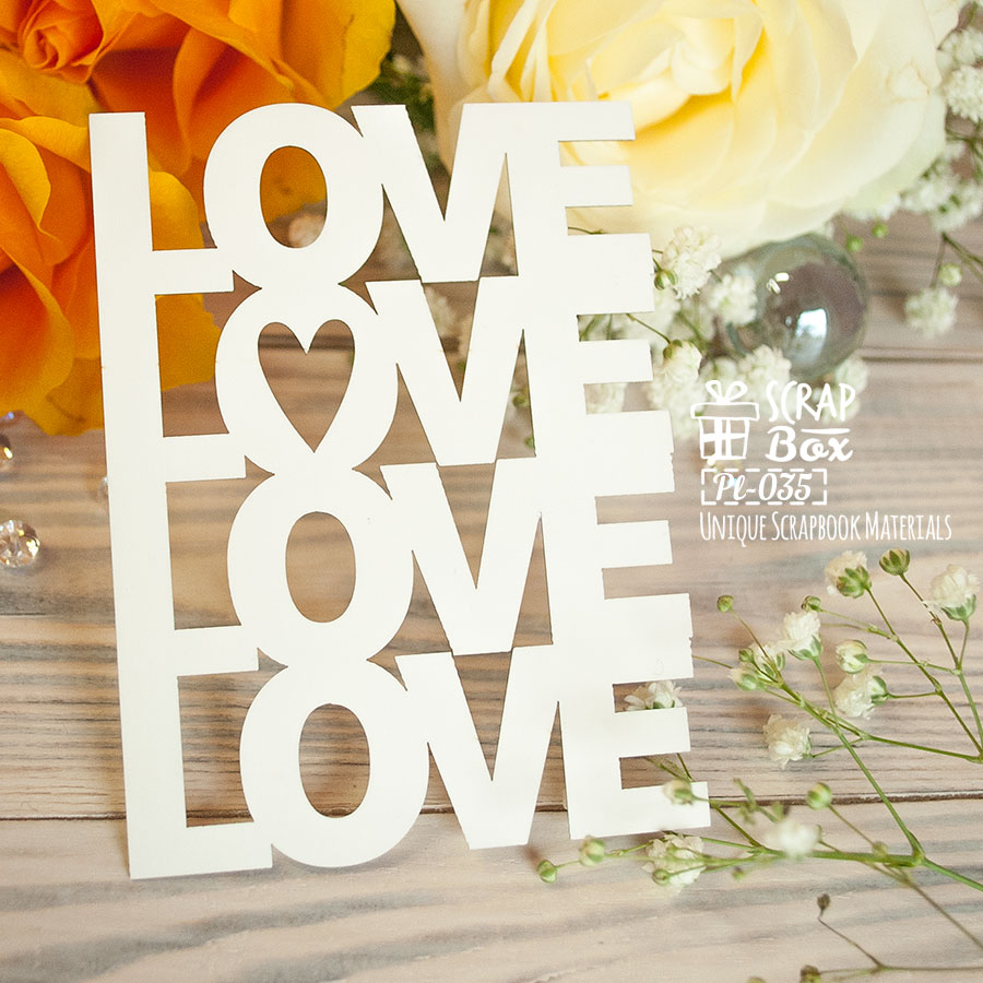 Чіпборд Картка Love Love, 100 * 75 мм від ScrapBox