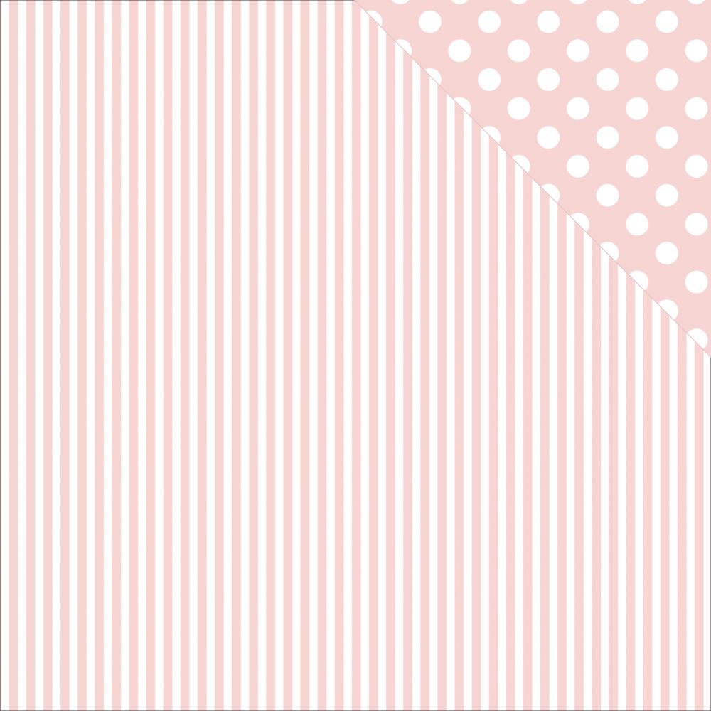 Лист двусторонней бумаги Pink Stripe, 30*30 см от Kaisercraft