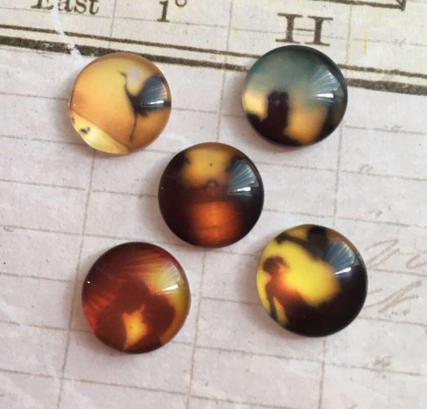 Набор кабошонов Прогулка у моря, 5 шт, 12 мм