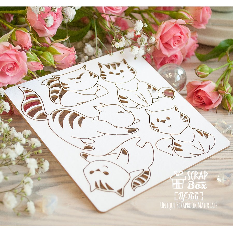 Чіпборд набір Котики, 116 * 115 мм від Scrapbox