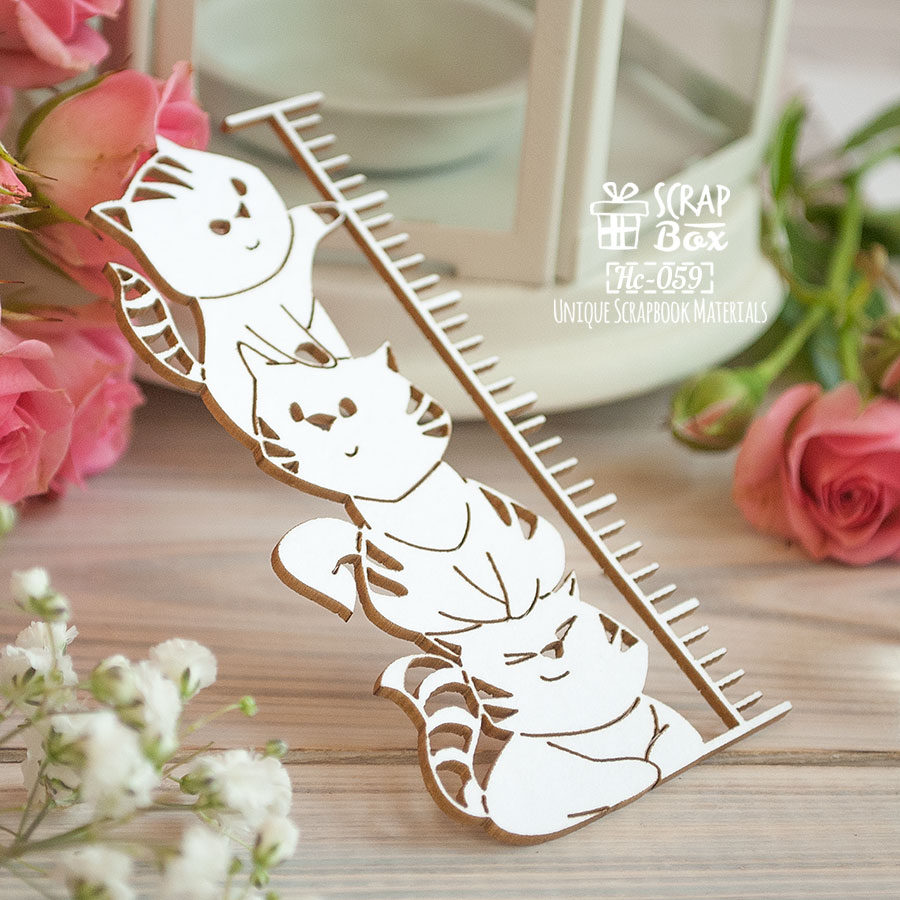 Чіпборд метрика Котики, 48 * 95 мм від Scrapbox