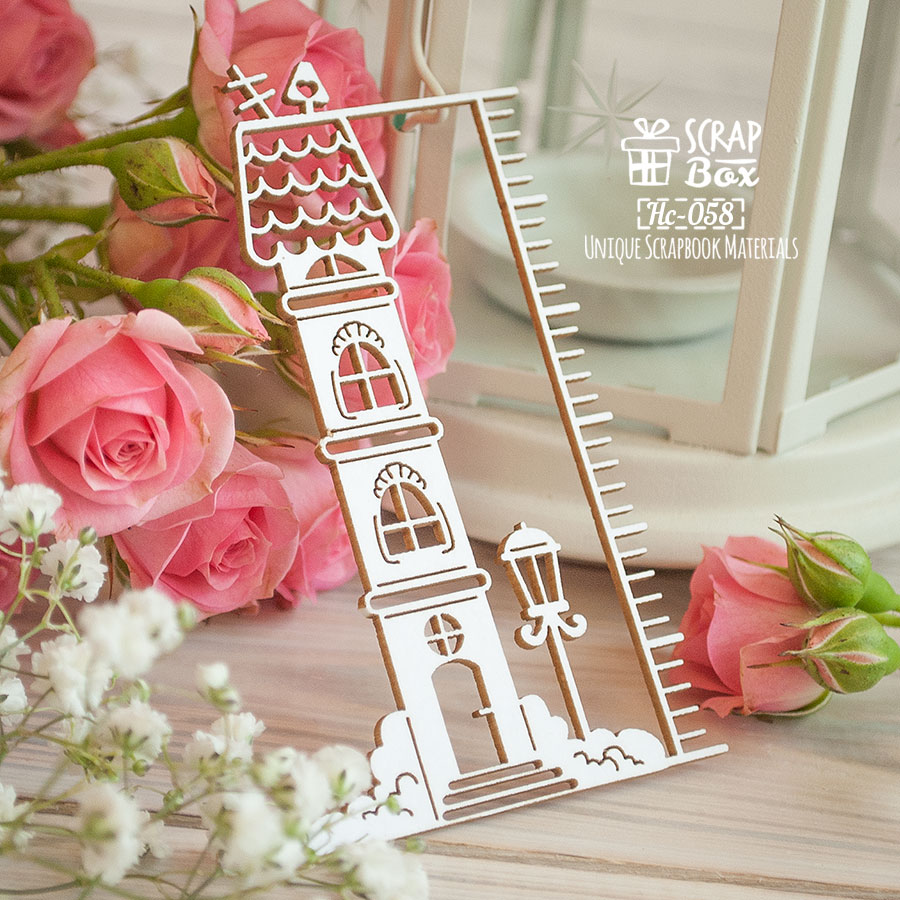 Чіпборд метрика, Будиночок, 64х100мм, Scrapbox