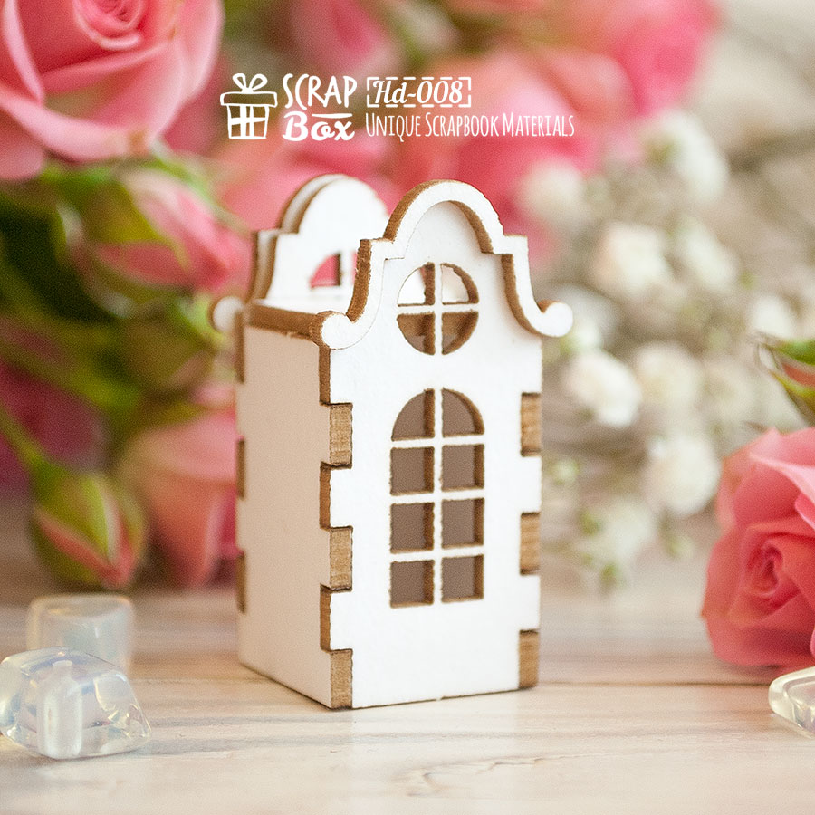 Чіпборд 3d фігурка Англійська будиночок, 20 * 20 * 43 мм від Scrapbox