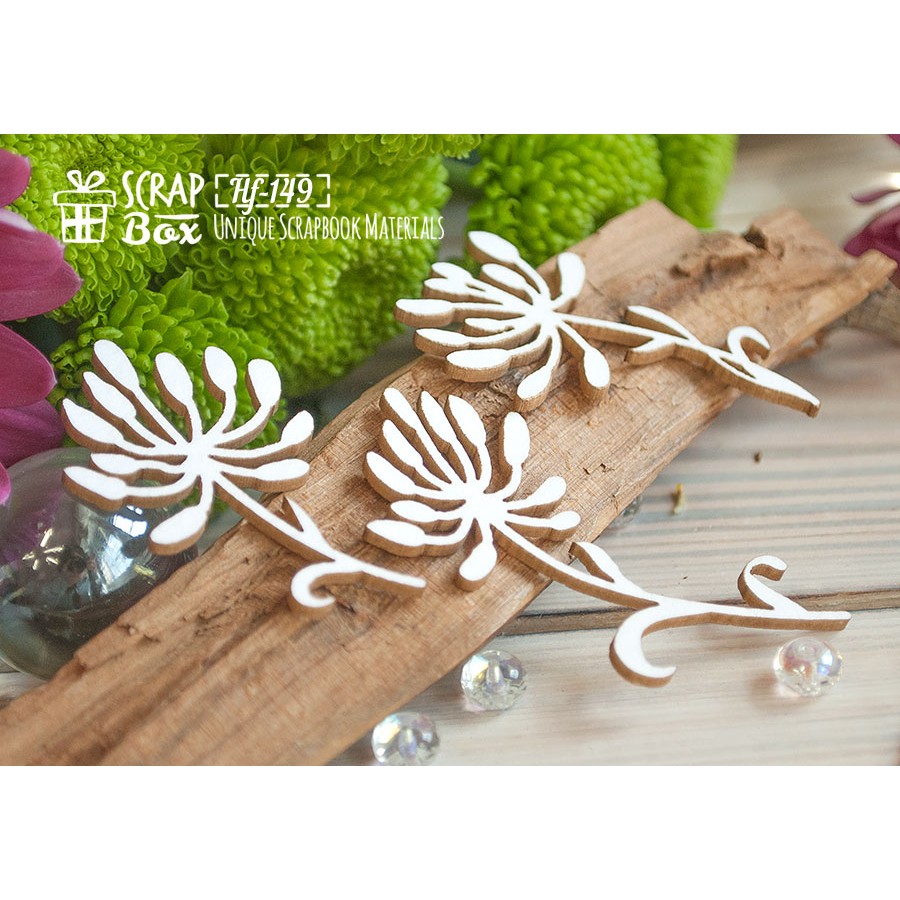 Чипборд, Клевер маленький, 3 шт, 27х44мм, Scrapbox