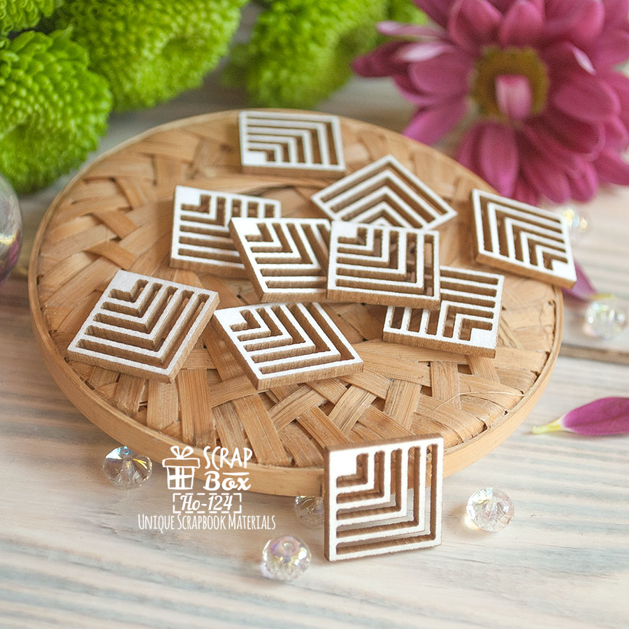 Чіпборд набір геометричних елементів (10 шт), 17 * 17 мм від Scrapbox