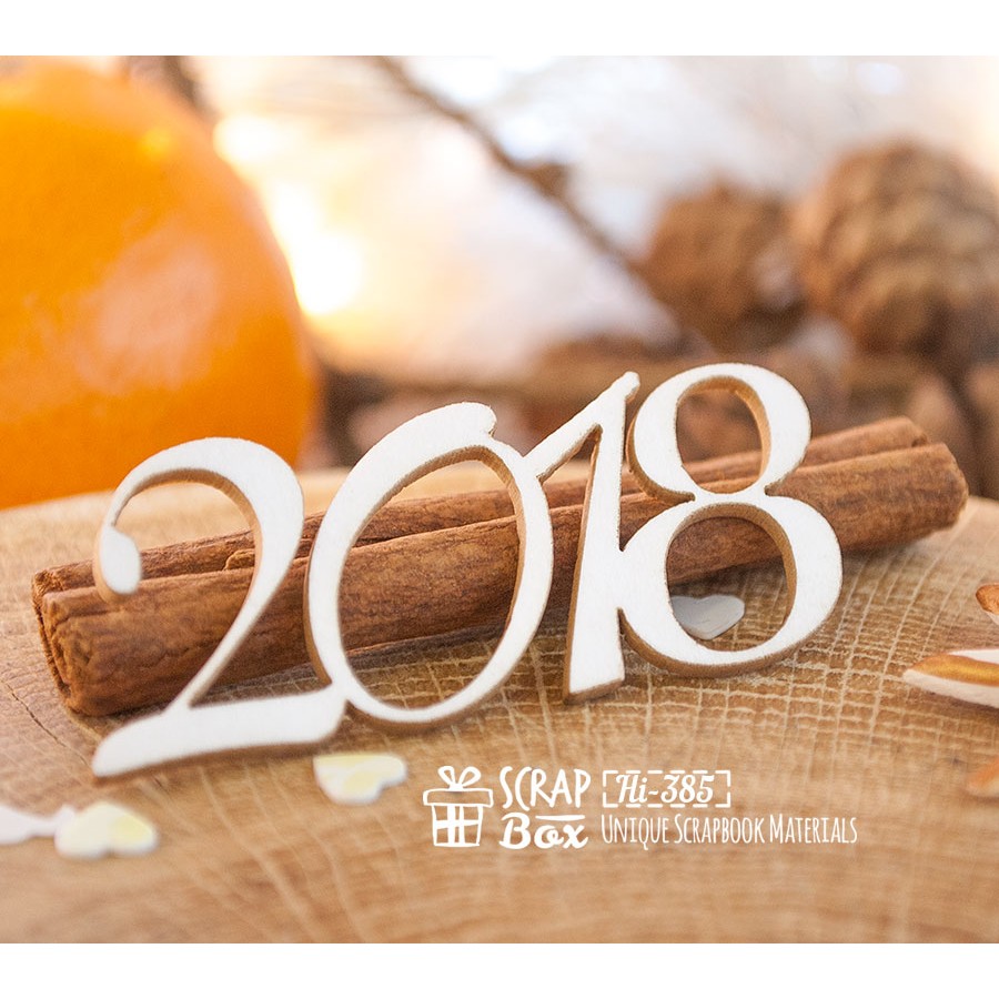 Чіпборд "2018", 51 * 23 мм від ScrapBox