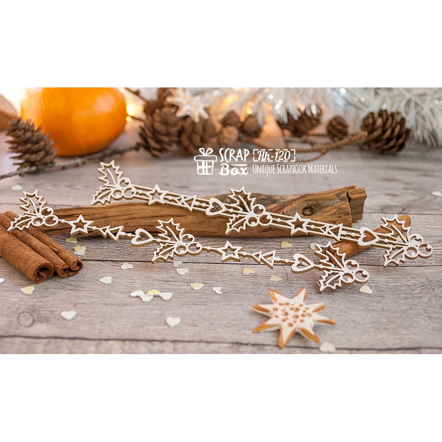 Чипборд Вертикальные новогодние гирлянды 2 шт, 58*164 мм от ScrapBox