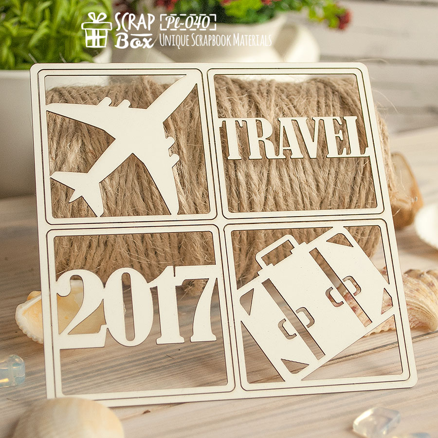 Чіпборд Картка Travel 2017 набір з 4-х шт, 106 * 106 мм від Scrapbox