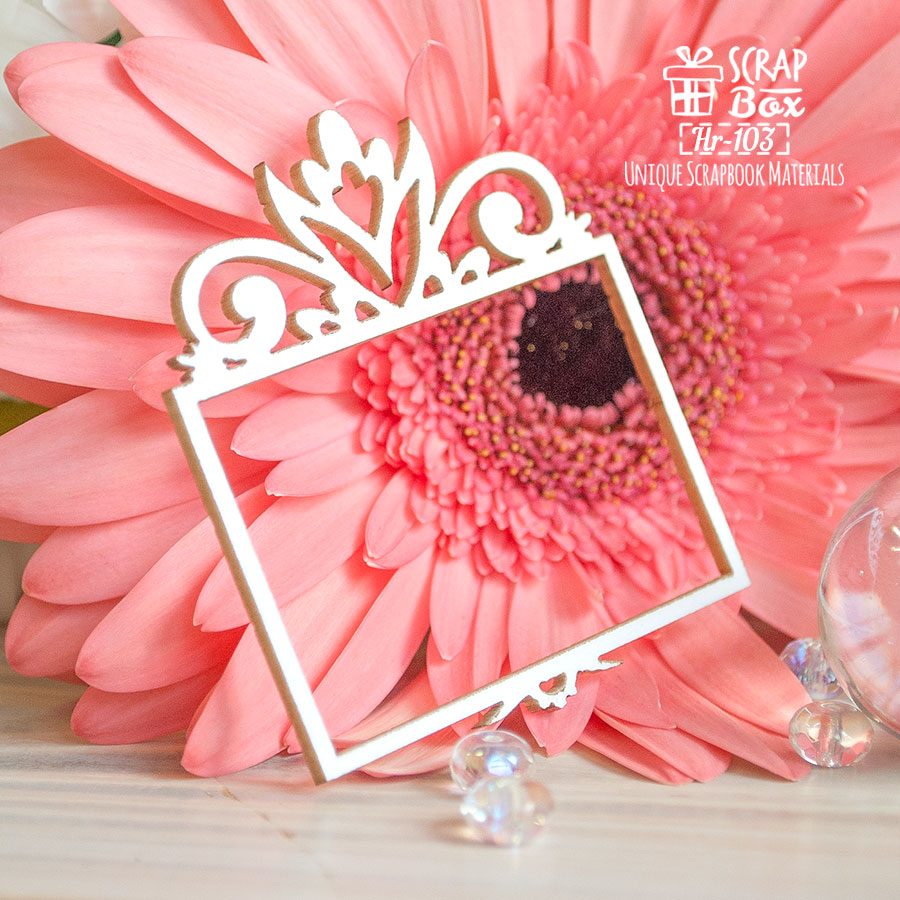 Чипборд Барокко рамка маленькая, 53*46 мм от Scrapbox