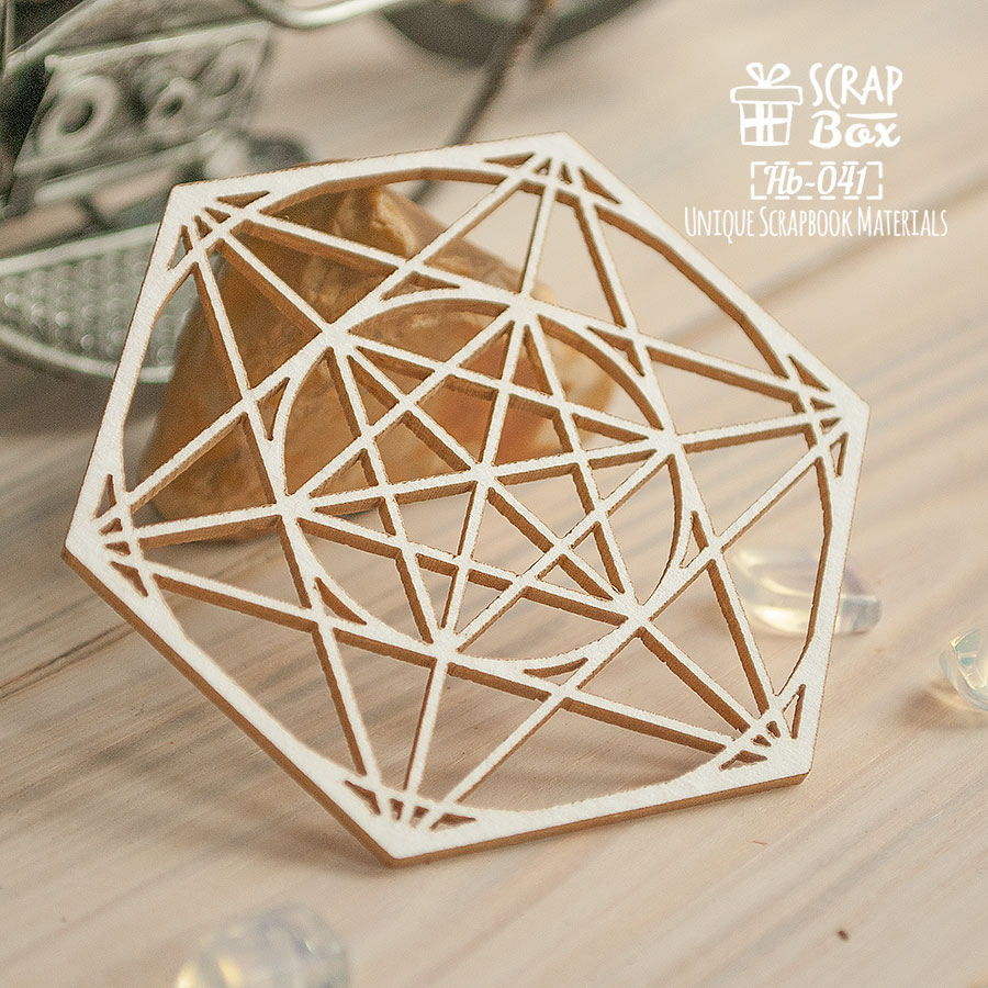 Чіпборд мандала шестигранна, 60,5 * 69,6 мм від Scrapbox