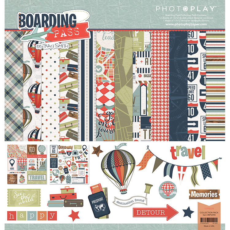 Набір паперу Boarding Pass, 30 * 30 см, 12 + 1 лист наклейок від Photoplay
