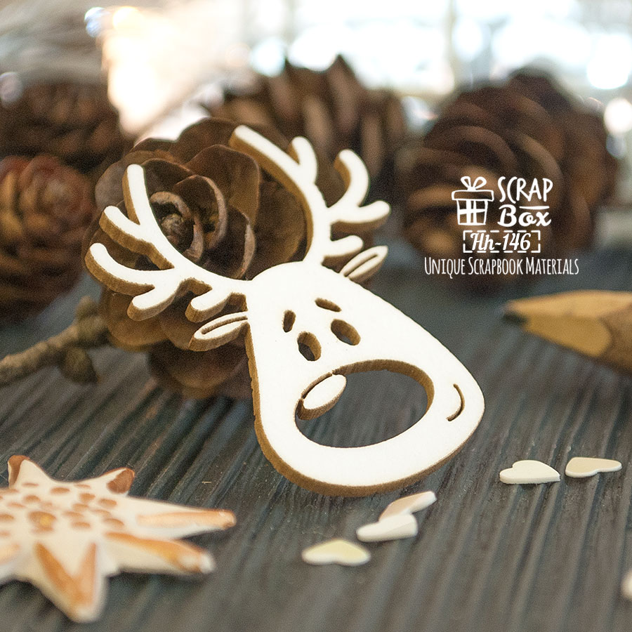 Чипборд Мордочка оленя, 28*41 мм от Scrapbox