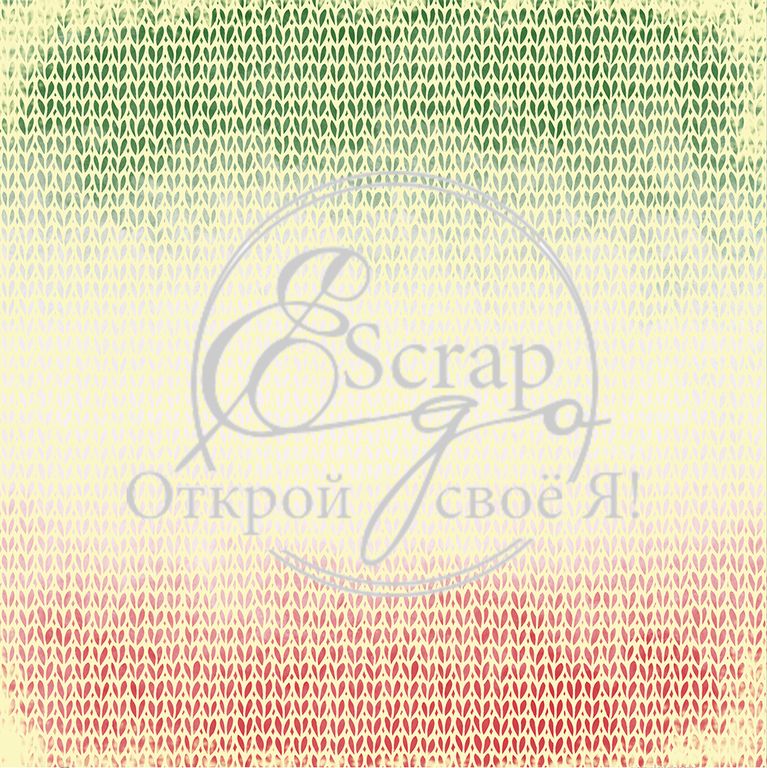 Лист односторонней бумаги Бабулин шарф 30х30 см ScrapEgo